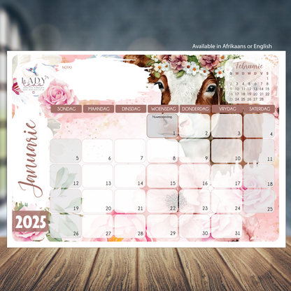 FLORAL CALF DESKPAD 2025