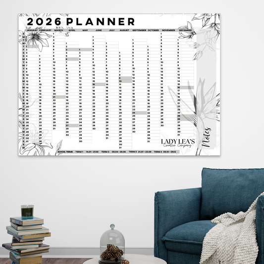 FLORAL COLORING WALL CALENDAR 2026