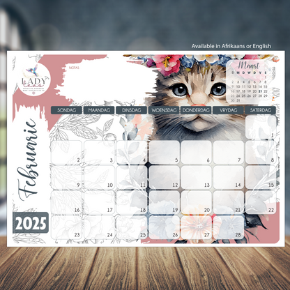 FLORAL KITTEN DESKPAD 2025