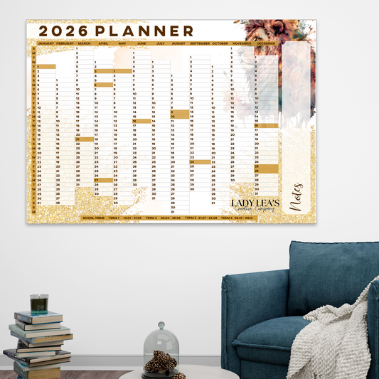 FLORAL LION WALL CALENDAR 2026