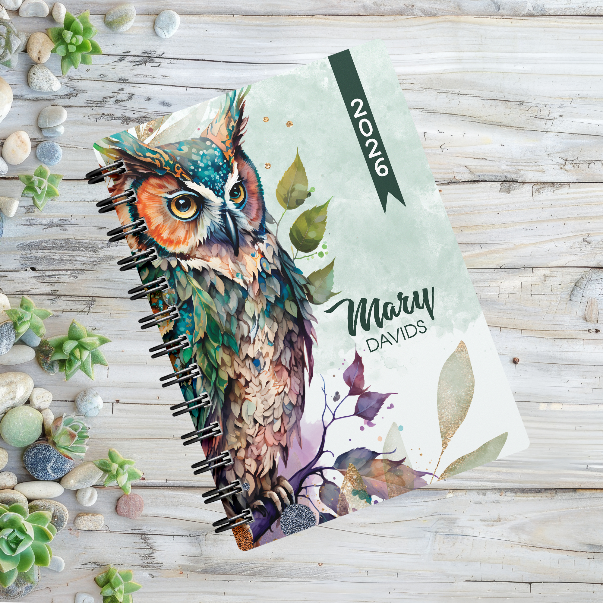 FLORAL OWL 1 DAY DIARY 2026