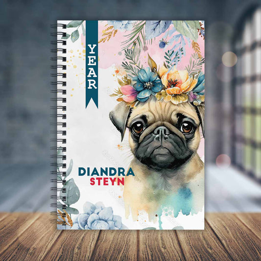 FLORAL PUG TEACHER PLANNER 2025