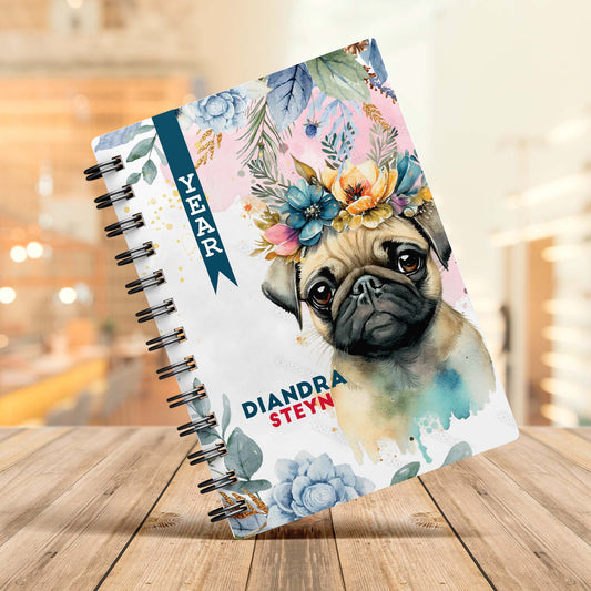 FLORAL PUG 1 DAY DIARY