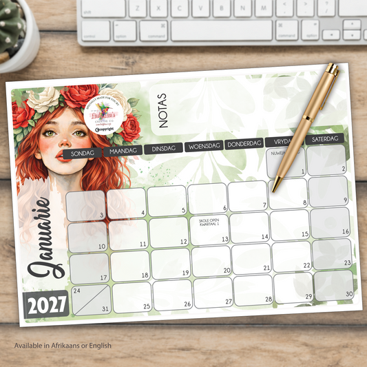 FLORAL ROSE DESKPAD 2027