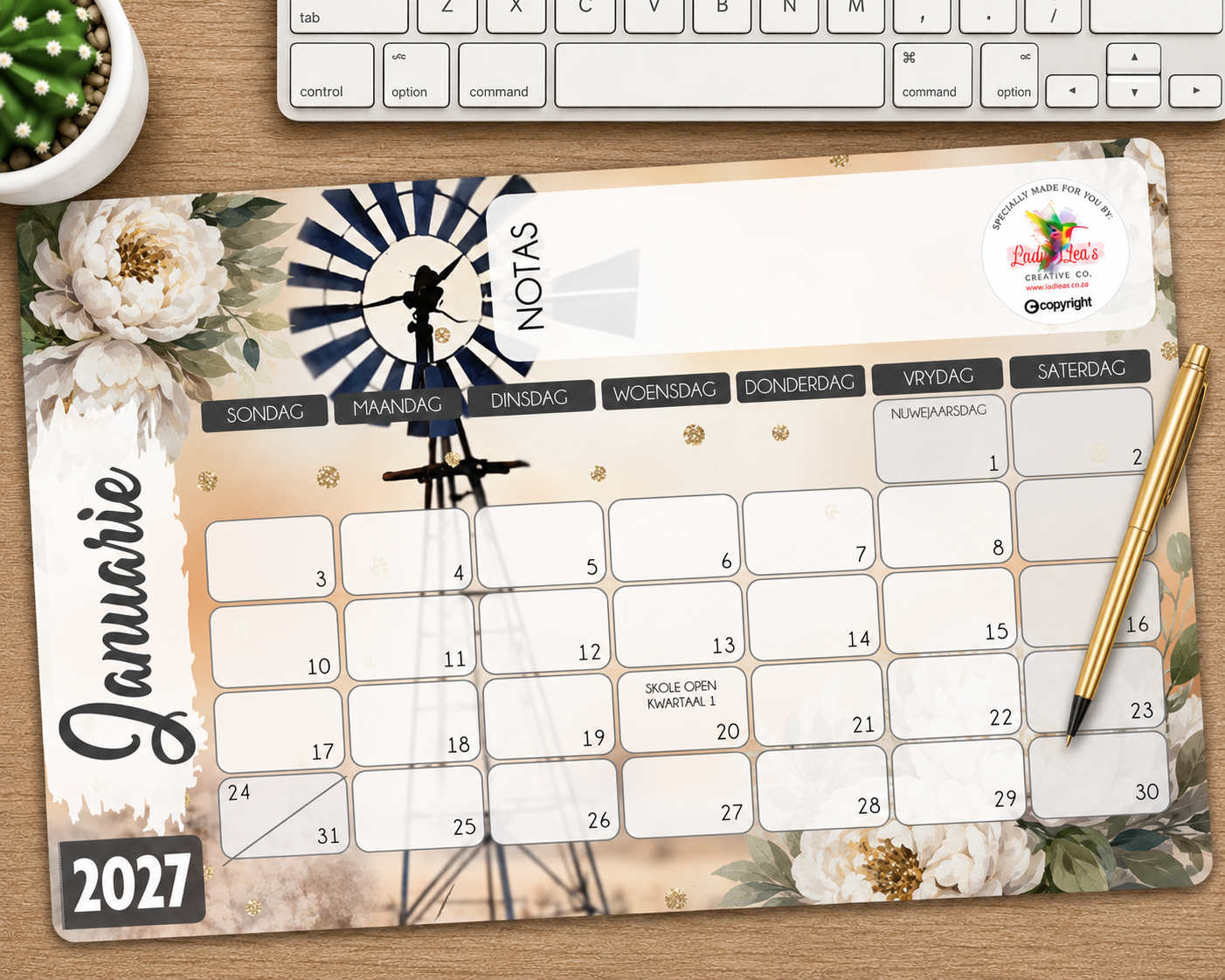 FLORAL WINDPOMP DESKPAD 2027