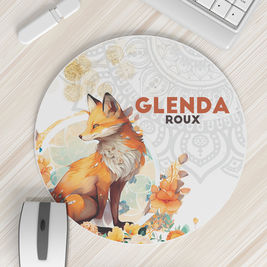 MANDALA FLORAL FOX MOUSEPAD