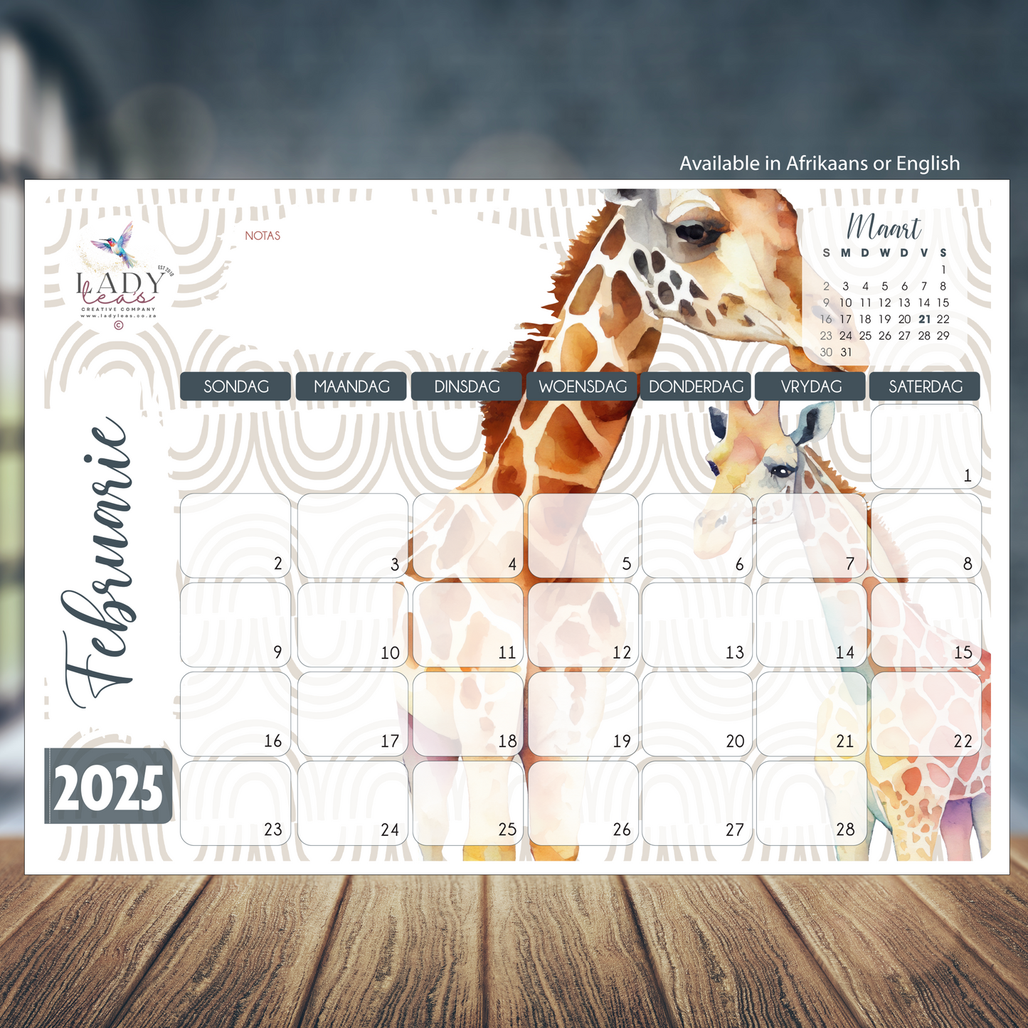 GIRAFFES DESKPAD 2025