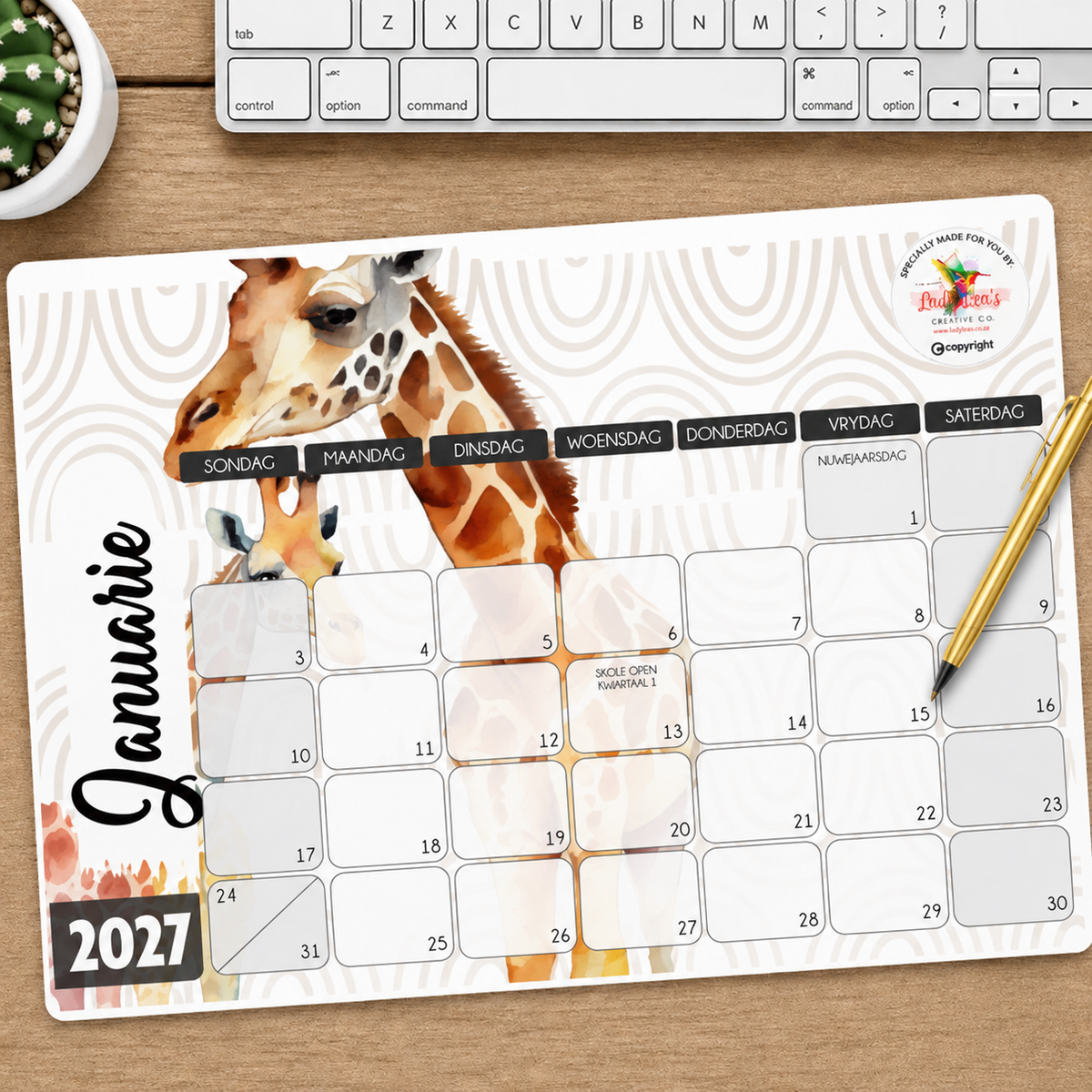 GIRAFFES DESKPAD 2027