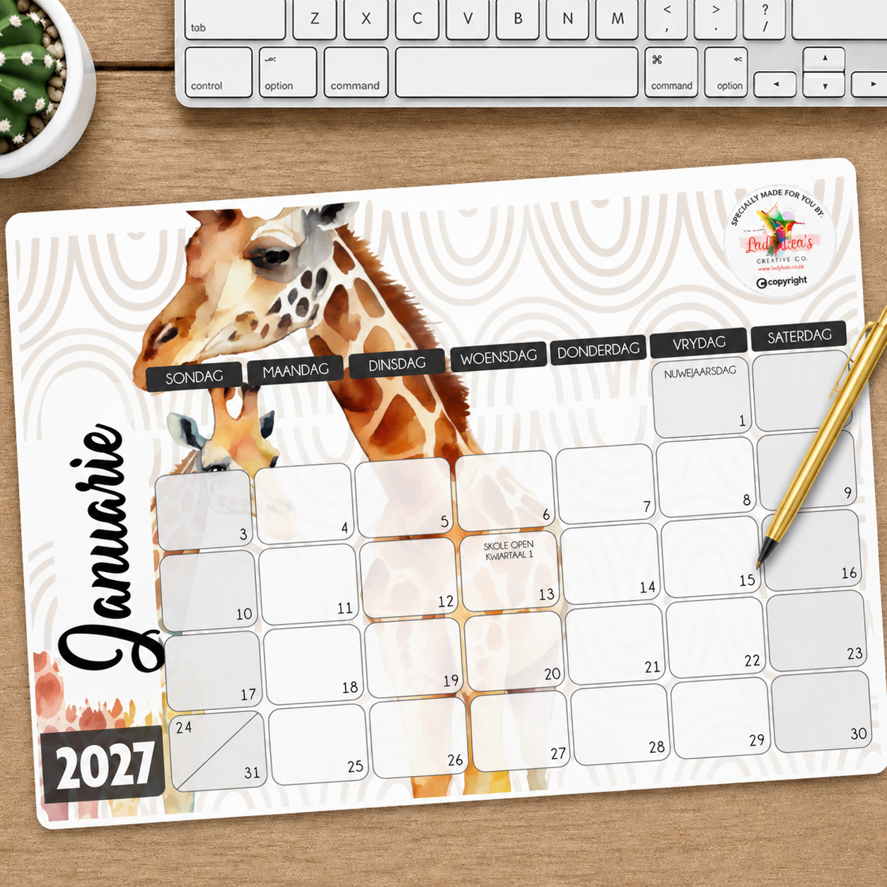 GIRAFFES DESKPAD 2027