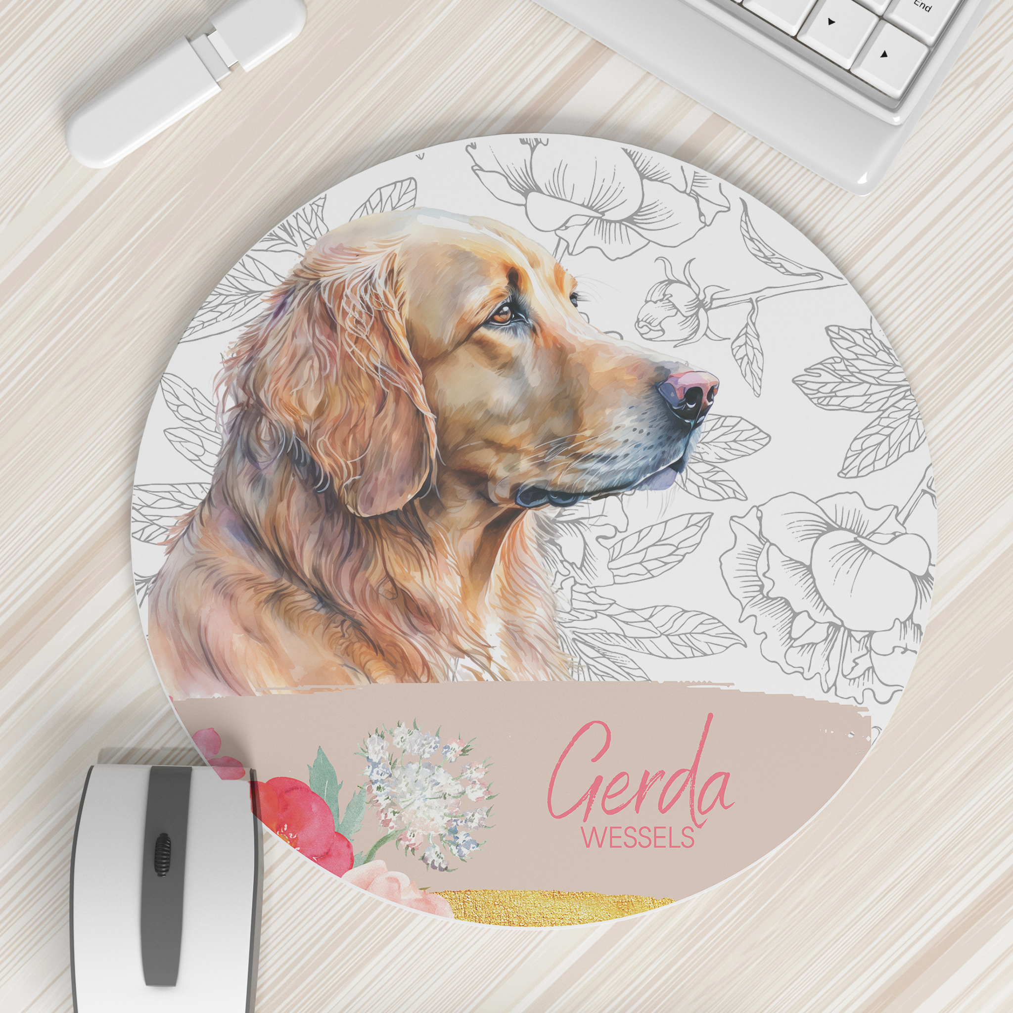 FLORAL LABRADOR MOUSEPAD