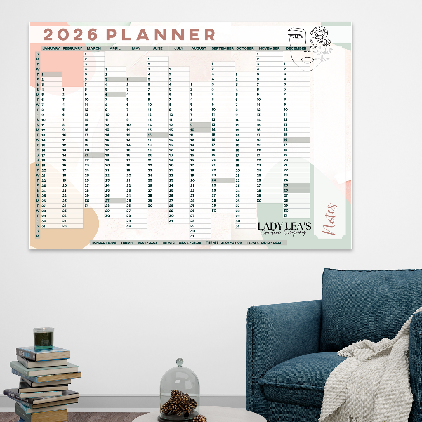 LADY MUSK WALL CALENDAR 2026