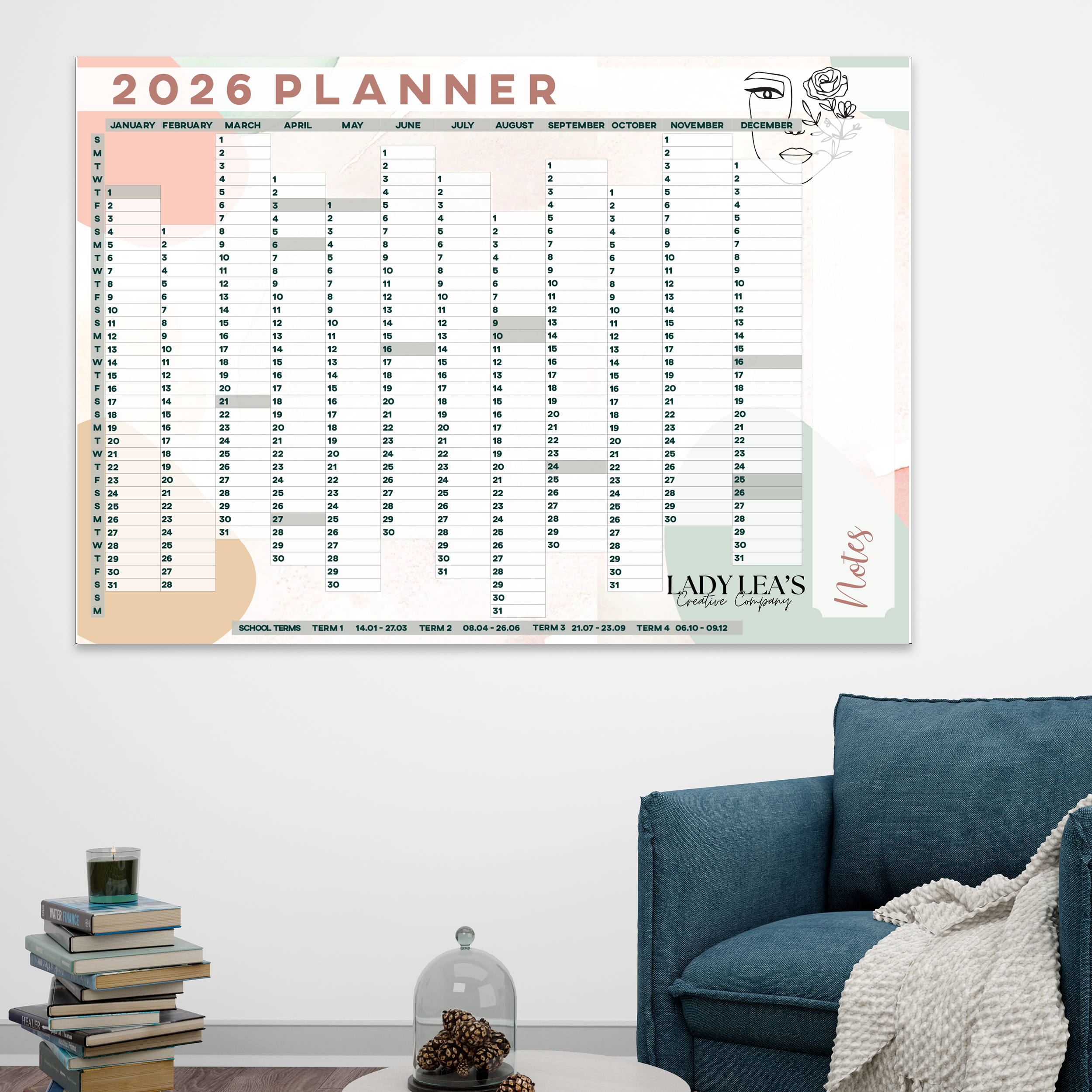 LADY MUSK WALL CALENDAR 2026