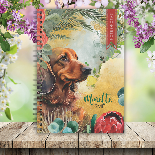 BROWN DACHSHUND PROTEA NOTEBOOK