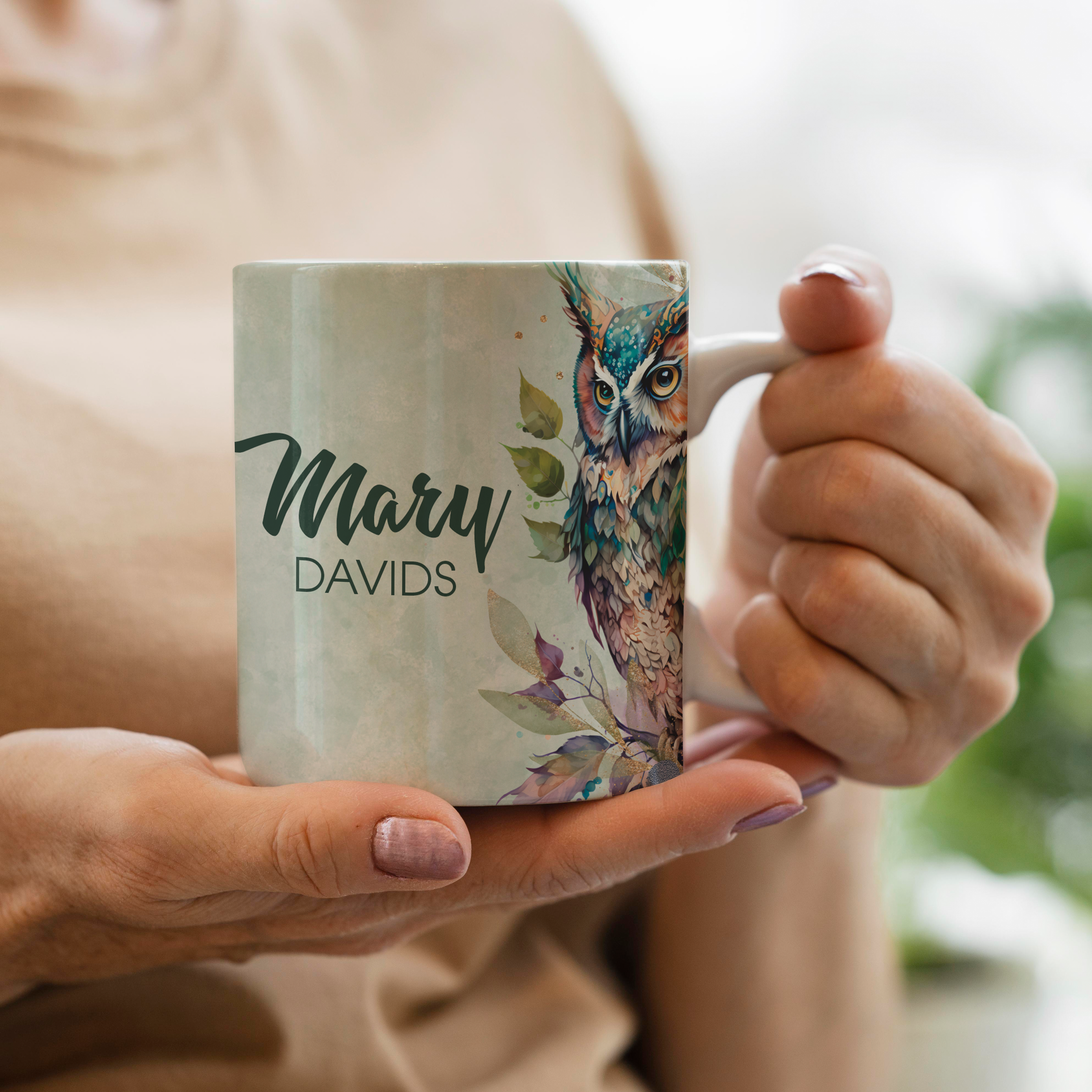 FLORAL OWL MUG