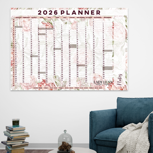 PASTEL PROTEA WALL CALENDAR 2026