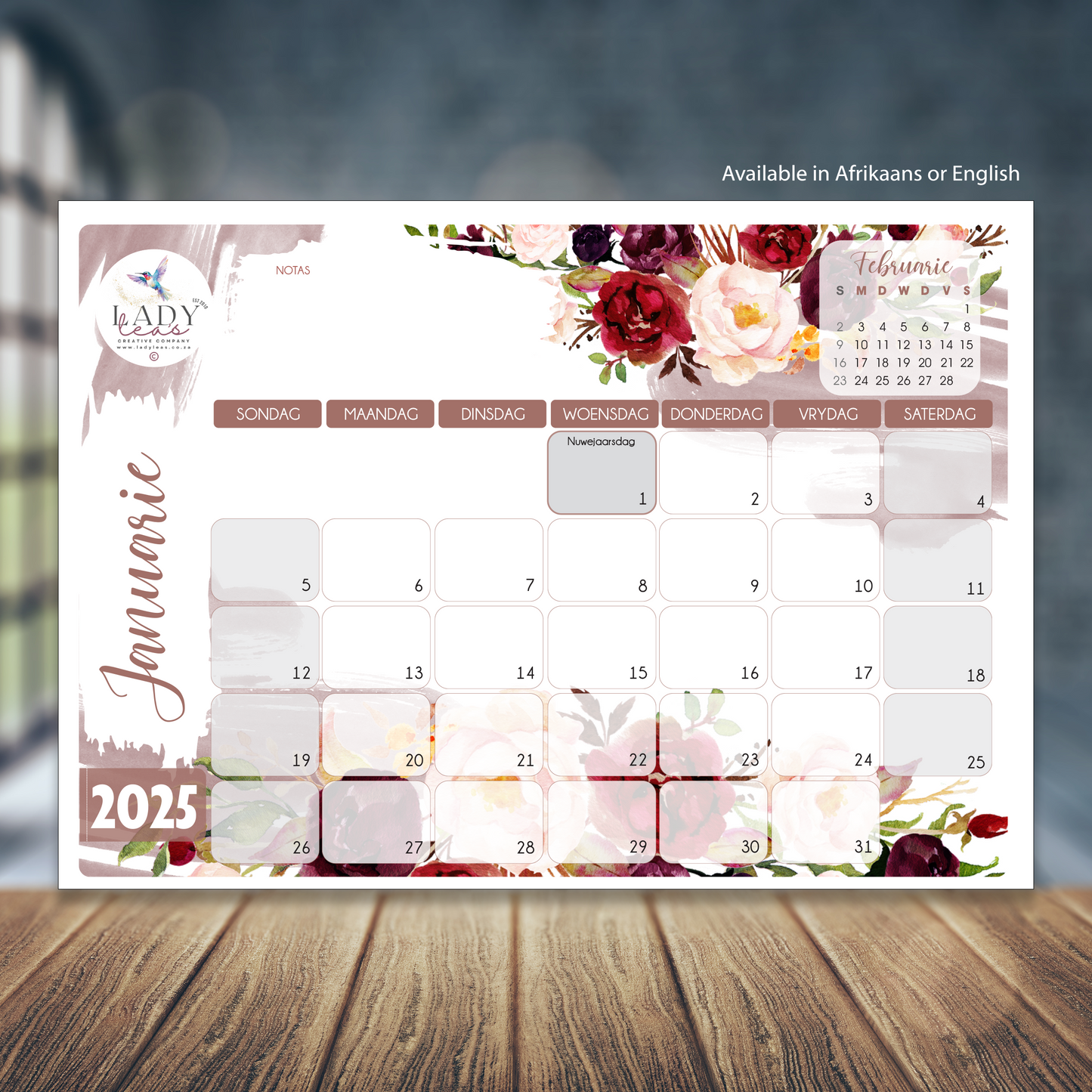 RED ROSES DESKPAD 2025