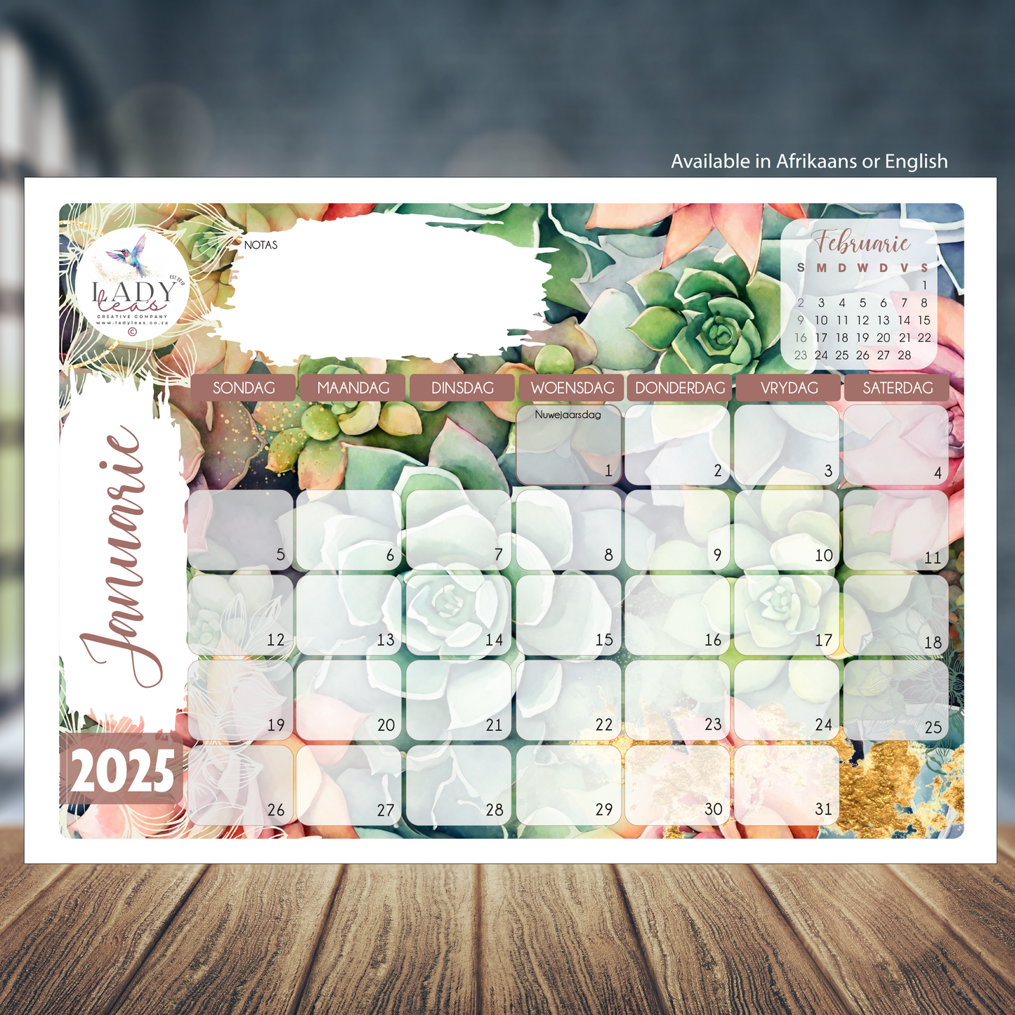 SUCCULENTS DESKPAD 2025