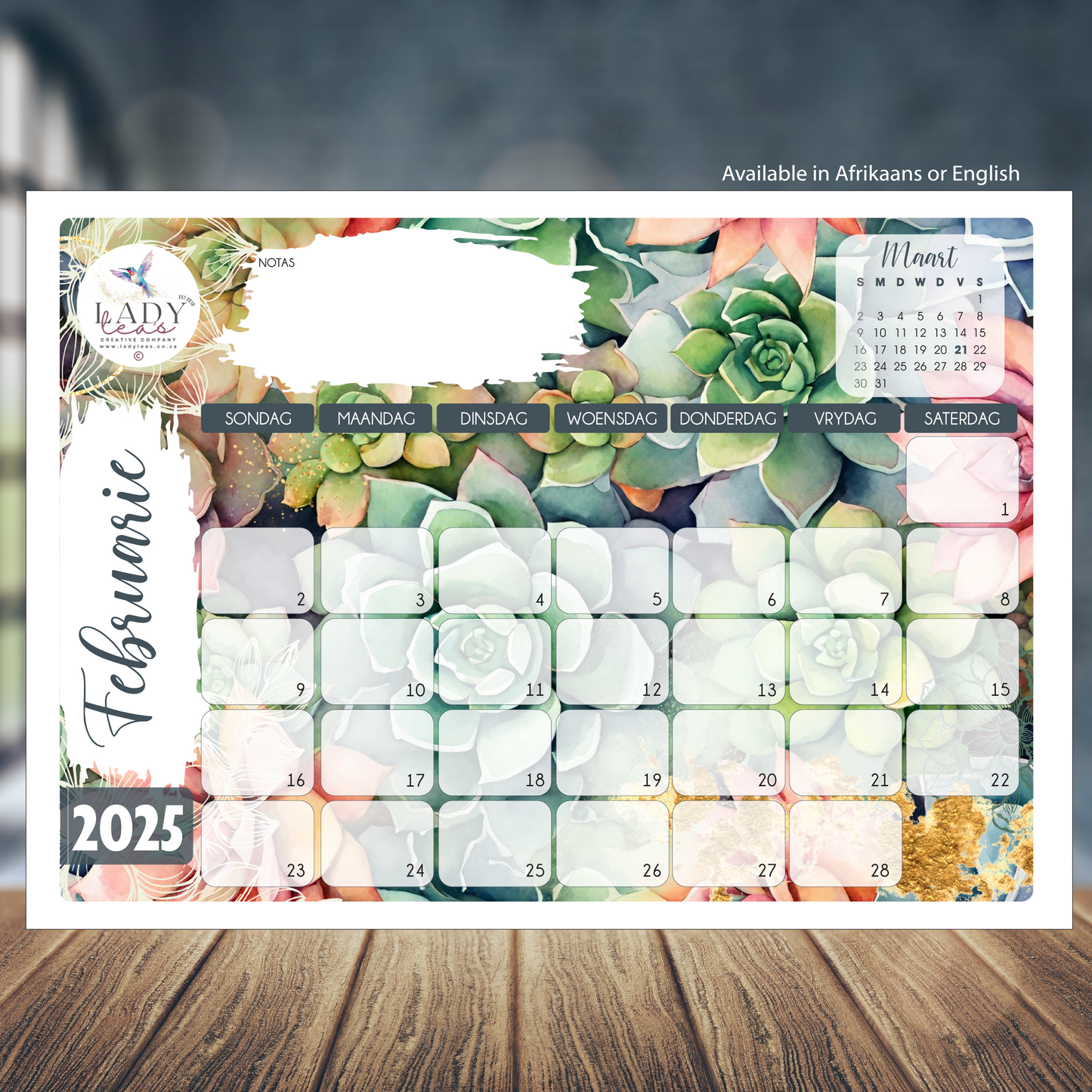 SUCCULENTS DESKPAD 2025