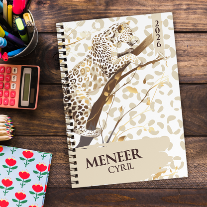 GOLDEN LEOPARD TEACHER PRINT PLANNER 2026