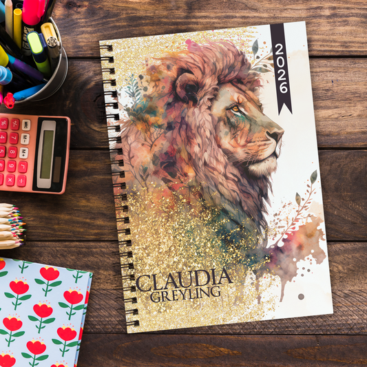 FLORAL LION TEACHER PLANNER 2026