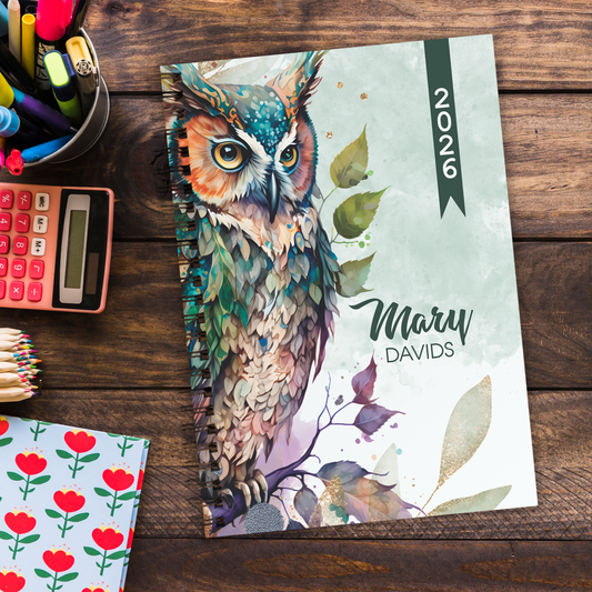 FLORAL OWL TEACHER PLANNER 2026