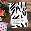 Teacher planner with black leaf pattern and '2027' 