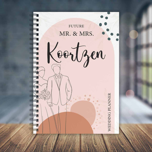 LINE DRAWING PASTEL COUPLE  WEDDING PLANNER