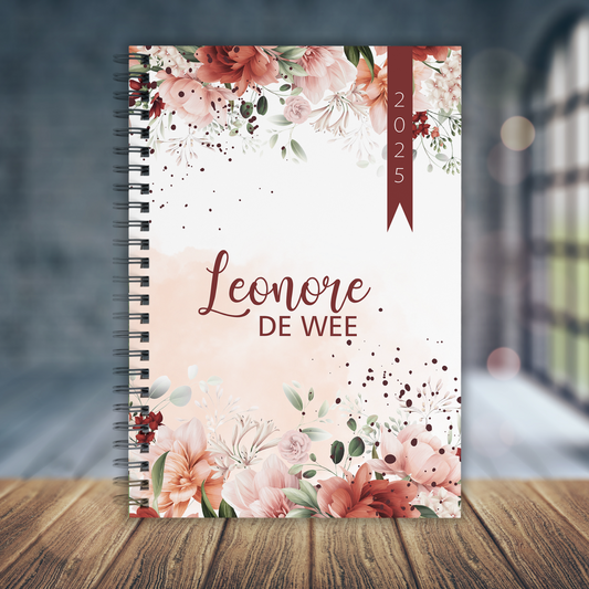 FINE FLORAL RED AND GREEN DIARY 2025