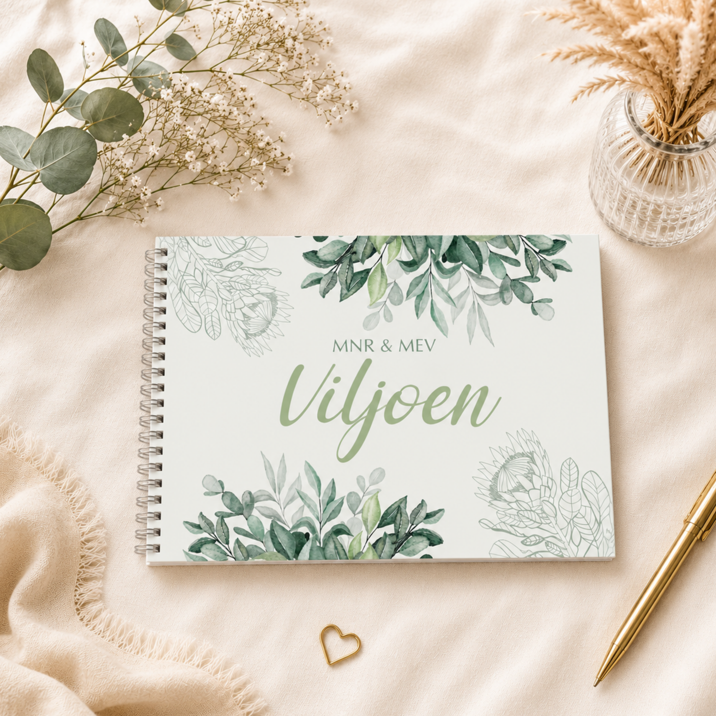 GREEN LEAVES WEDDING GUESTBOOK