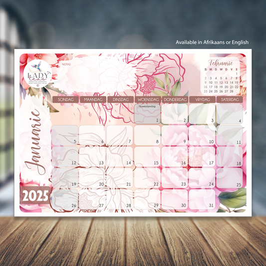 WATERCOLOR PEONIES DESKPAD 2025