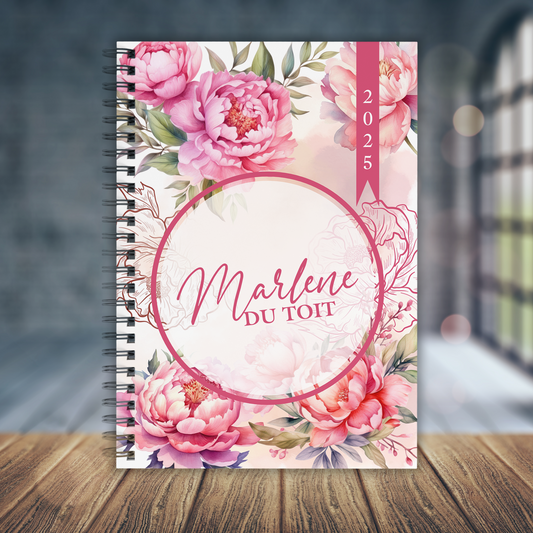 WATERCOLOR PEONIES DIARY 2025