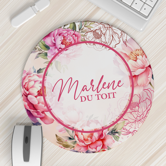 WATERCOLOR PEONIES MOUSEPAD