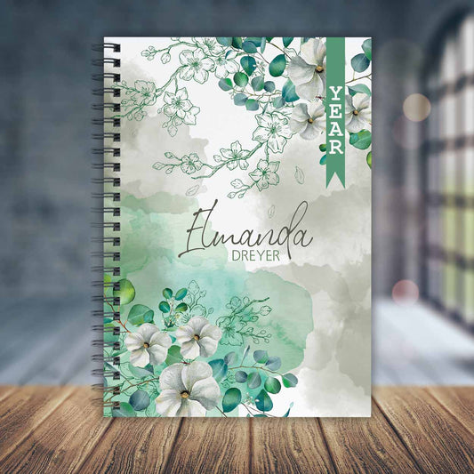 WHITE BLOSSOMS TEACHER PLANNER 2025