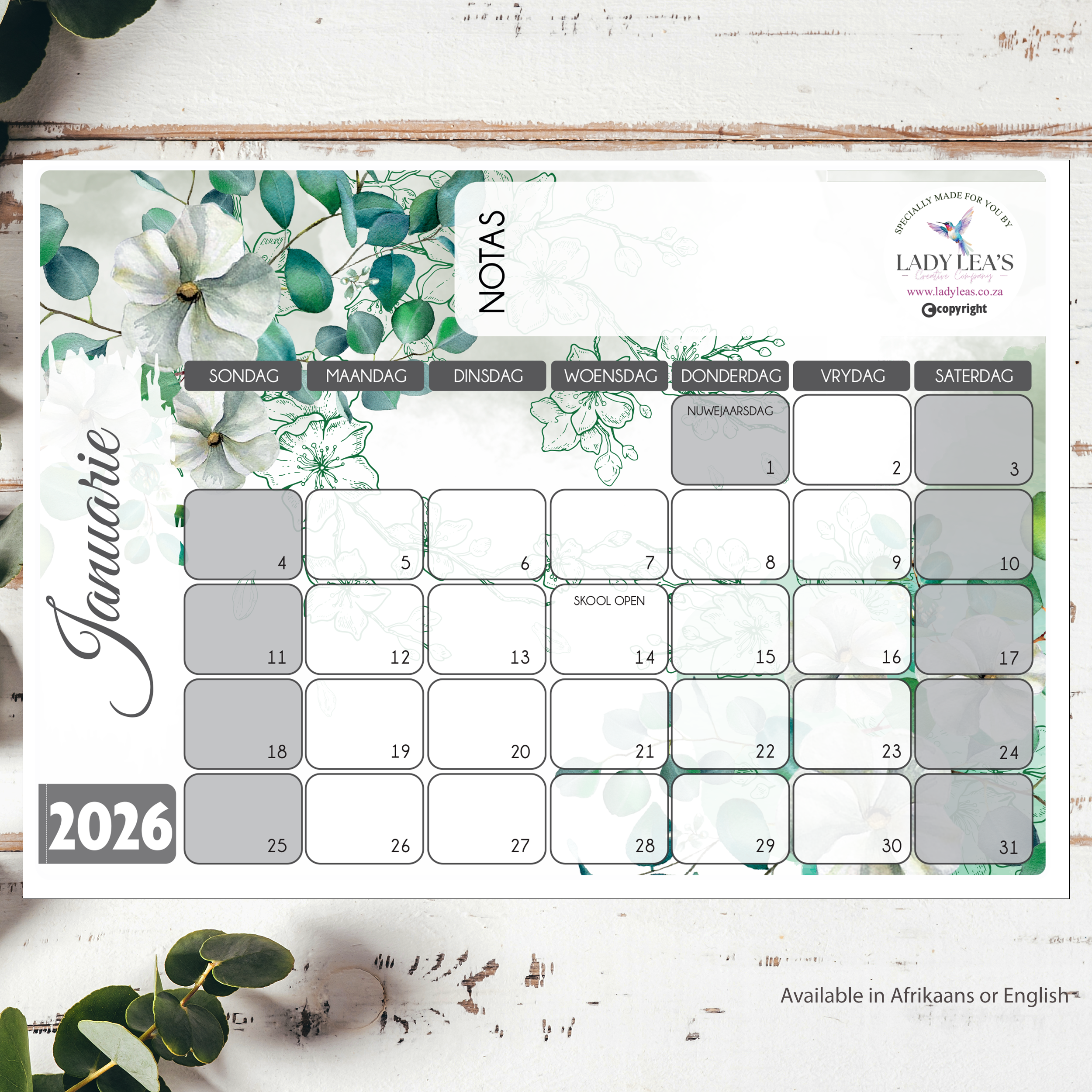 WHITE BLOSSOMS DESKPAD 2026