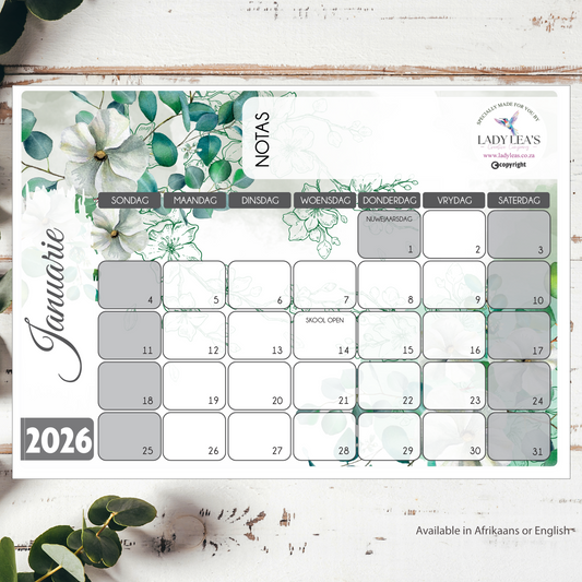 WHITE BLOSSOMS DESKPAD 2026