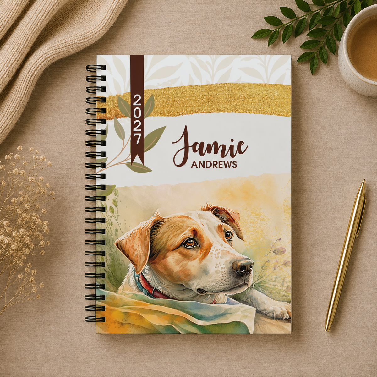 WATERCOLOR JACK RUSSEL 1 DAY DIARY 2027