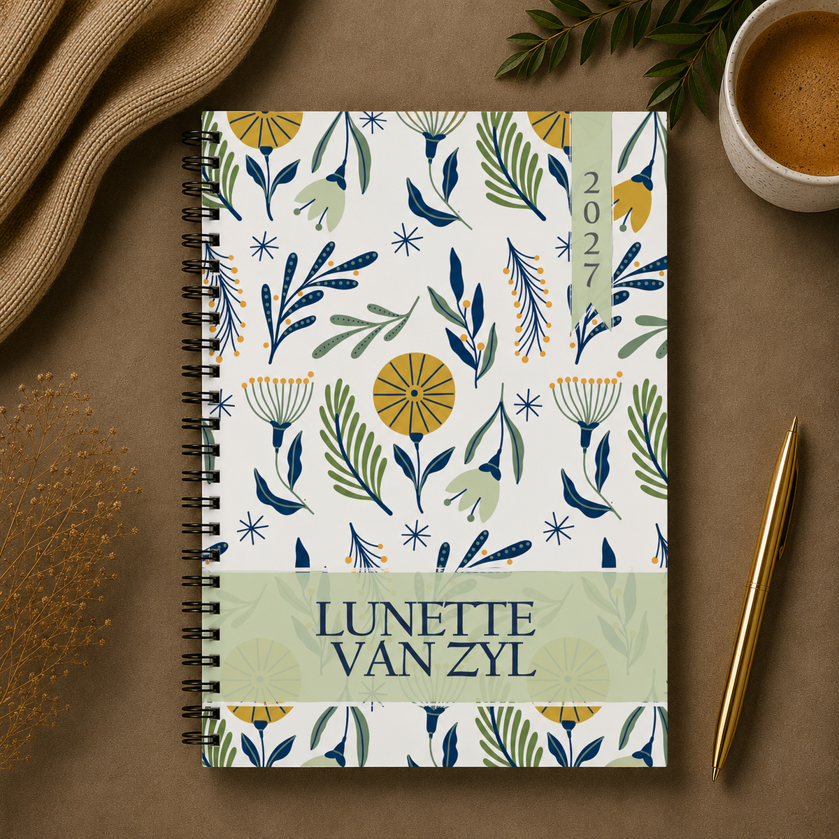HAND DRAWN FLOWERS 1 DAY DIARY 2027