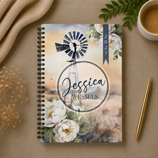 FLORAL WINDPOMP  1 DAY DIARY 2027