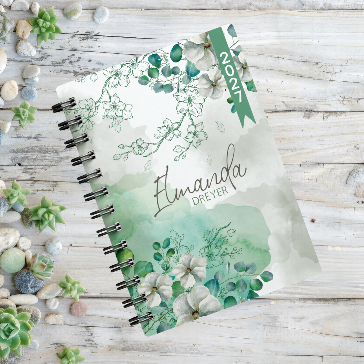 WHITE BLOSSOMS 1 DAY DIARY 2027