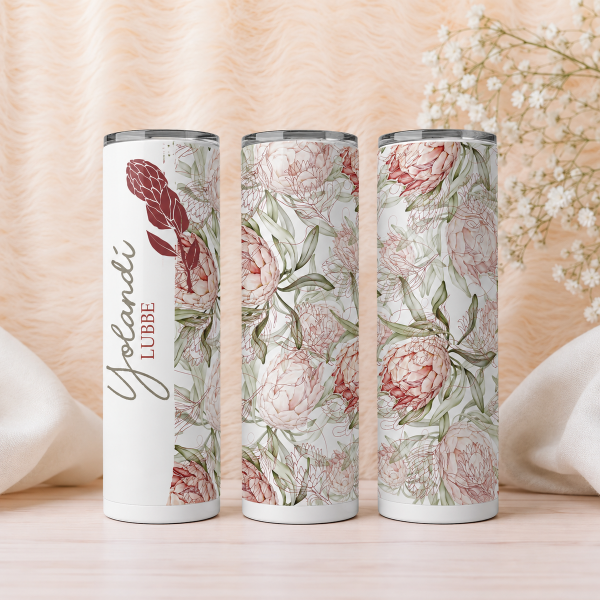 PASTEL PROTEA SKINNY TUMBLER