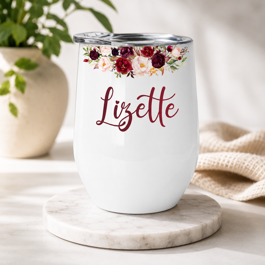RED ROSES WINE TUMBLER