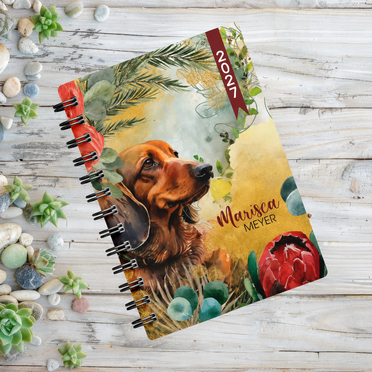 BROWN DACHSHUND 1 DAY DIARY 2027