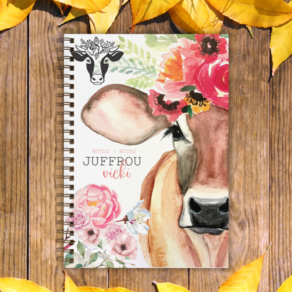 FLORAL COW NOTEBOOK