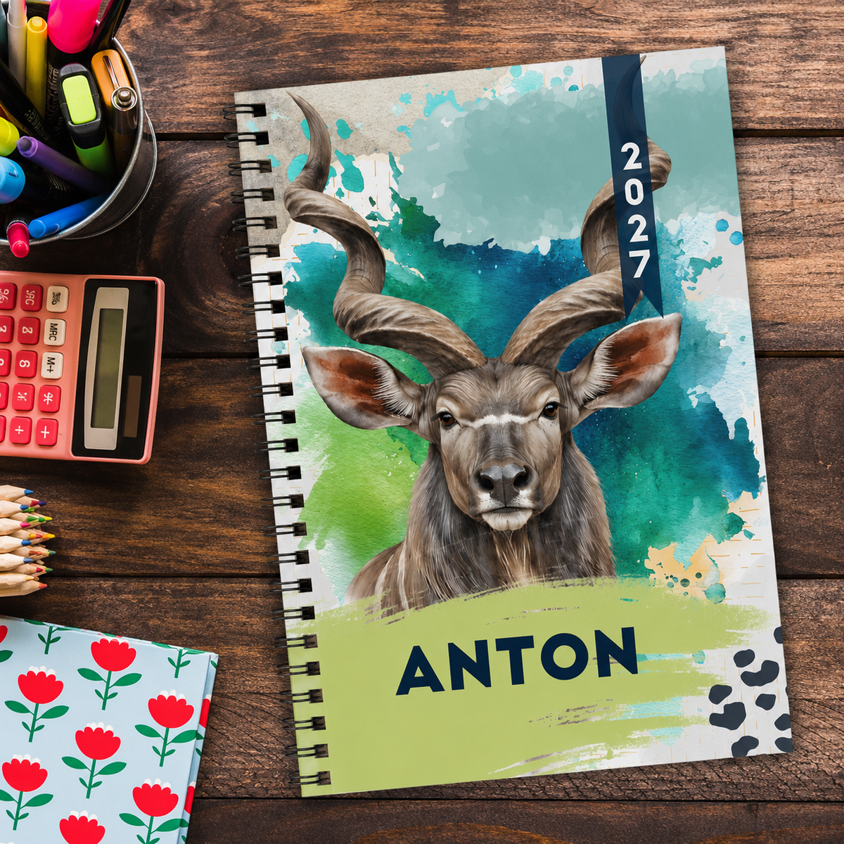 KUDU WATERCOLOR TEACHER PLANNER 2027