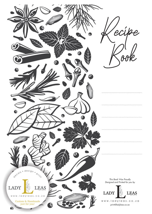CUTE  FLORAL LAMA RECIPE BOOK