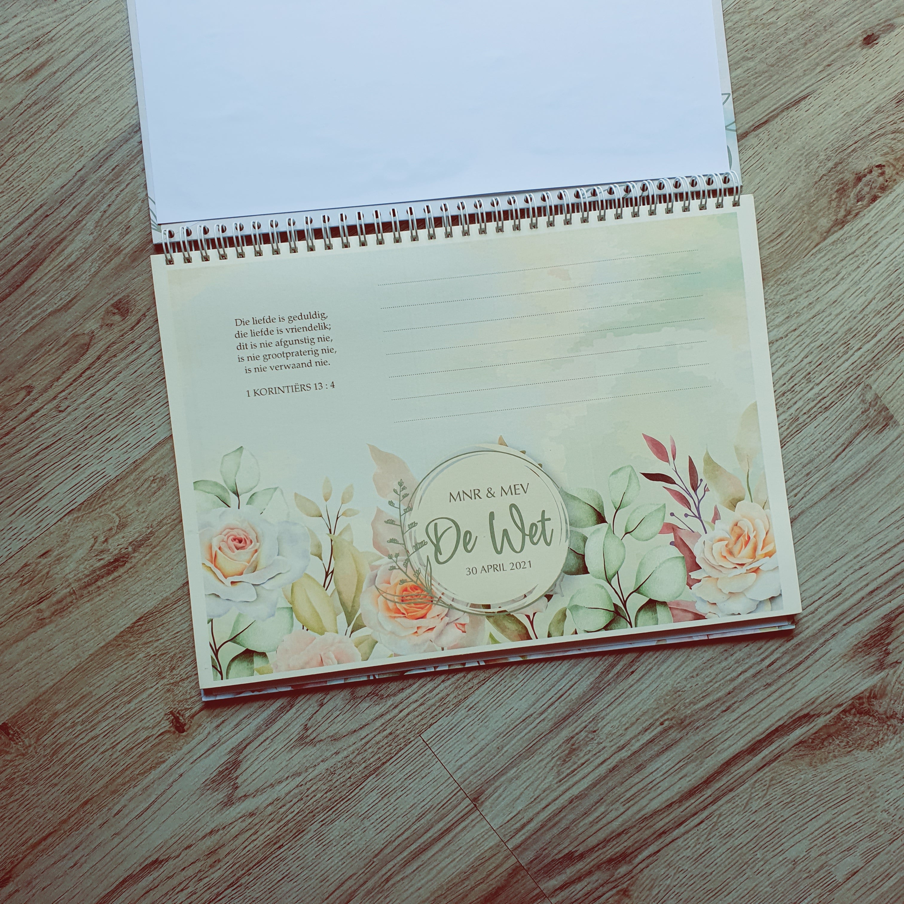 ROSE AND GREEN WEDDING GUESTBOOK