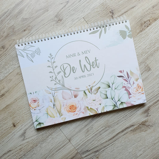 ROSE AND GREEN WEDDING GUESTBOOK