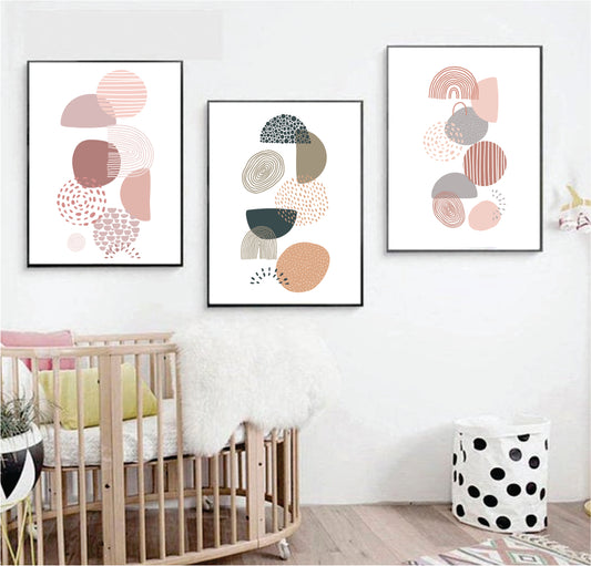 ABSTRACT SHAPES PINK POSTERS- PRINTABLES