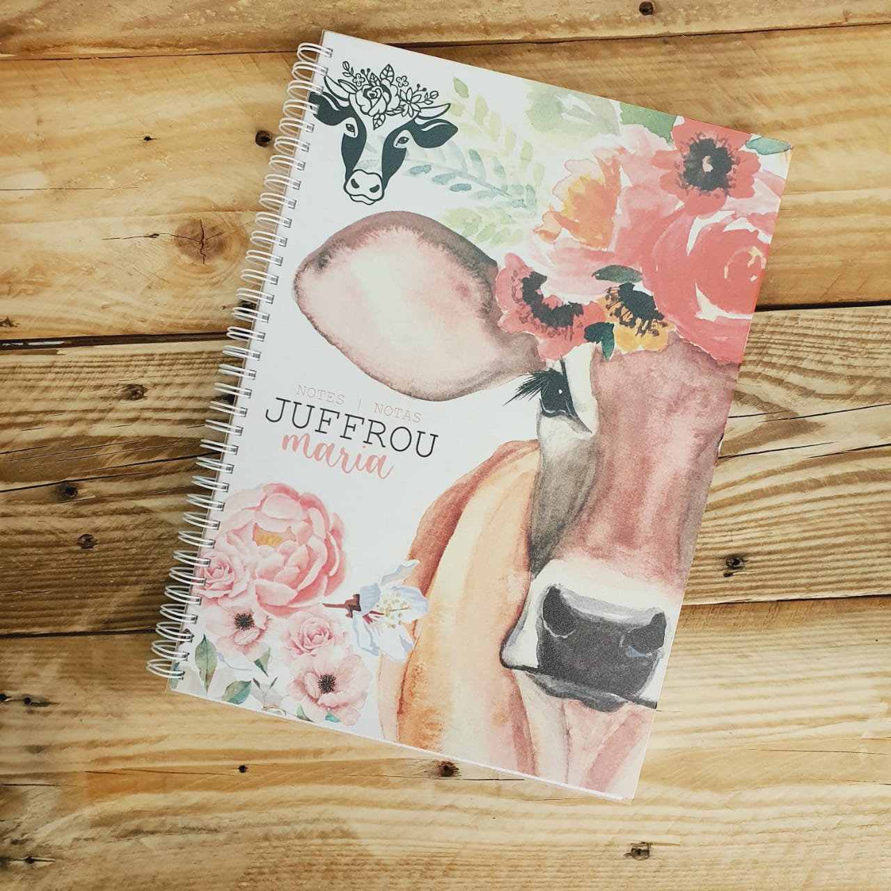 FLORAL COW NOTEBOOK